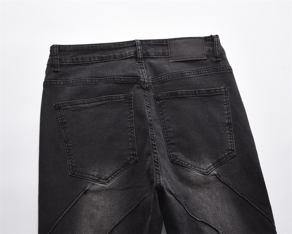 Topstitching Brushed White Jeans For Men