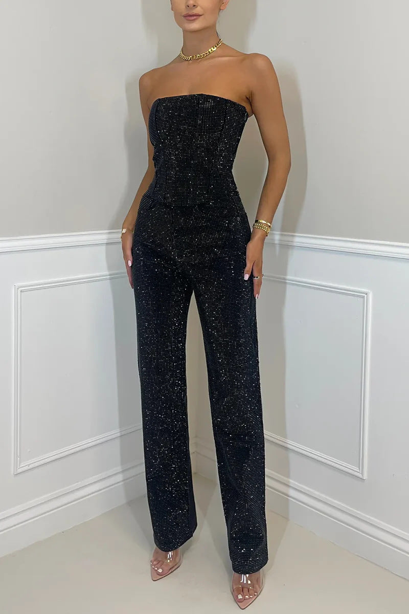 Sparkle Denim Corset Jumpsuit | EshasBougiWorld