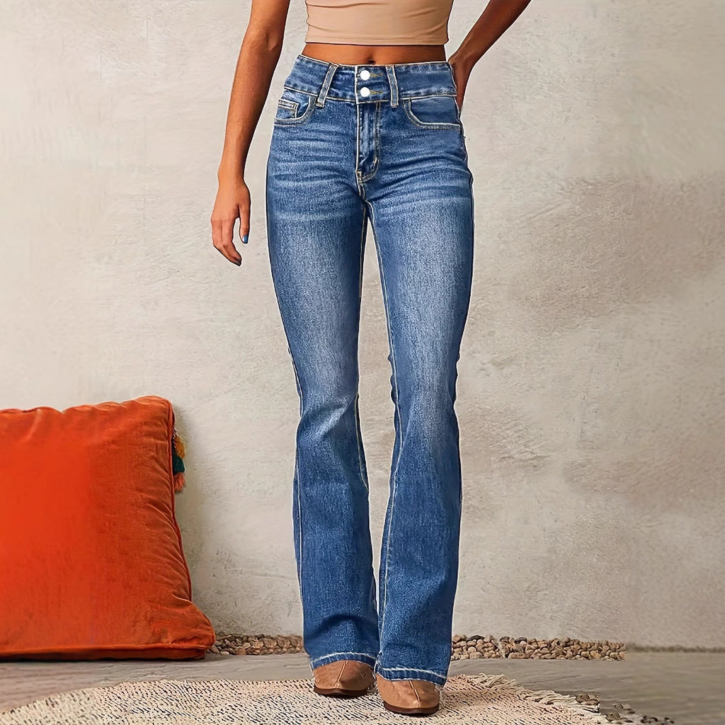 Flared Skinny Jeans With Pockets