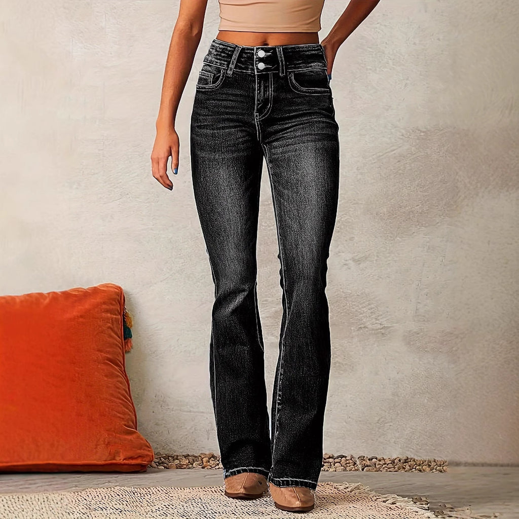 Flared Skinny Jeans With Pockets