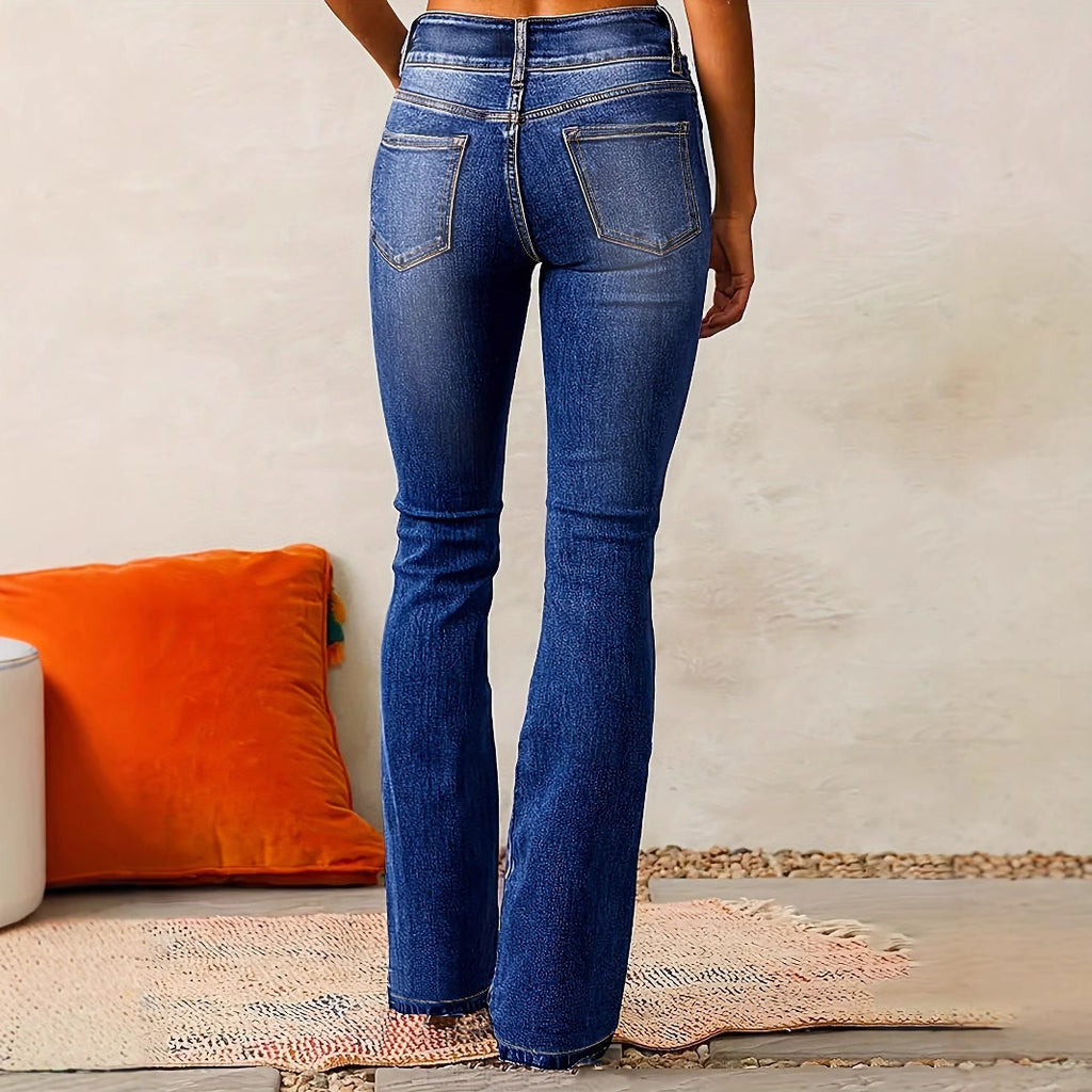 Flared Skinny Jeans With Pockets