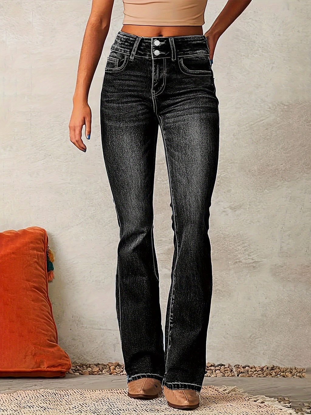 Flared Skinny Jeans With Pockets