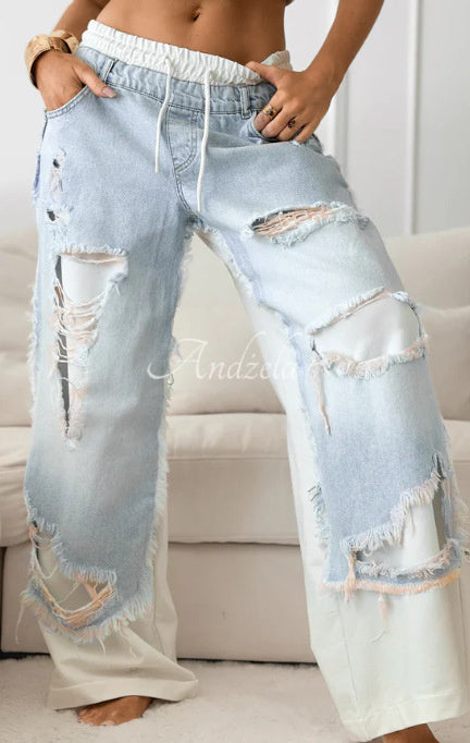 Fashion Ins European And American Street Stitching Pants