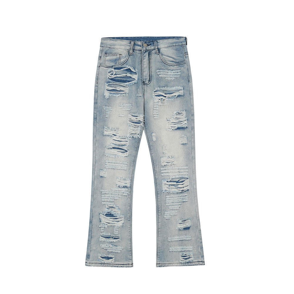 Men’s Flared Washed Denim Jeans