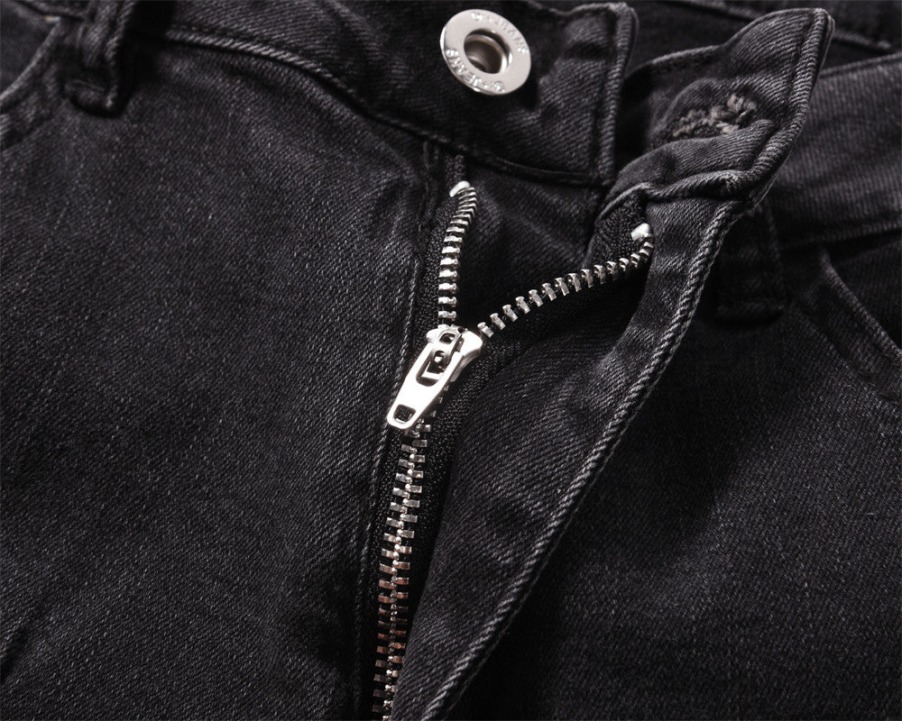 Topstitching Brushed White Jeans For Men