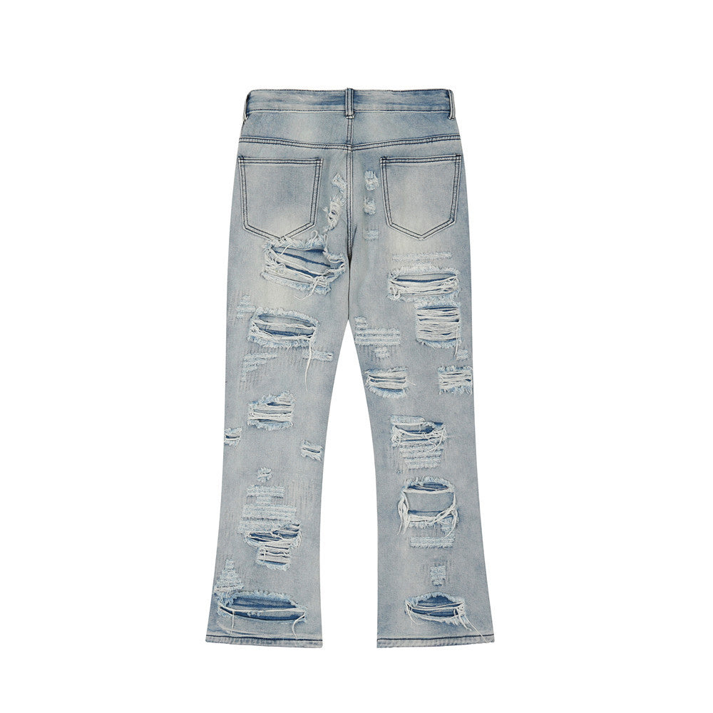 Men’s Flared Washed Denim Jeans