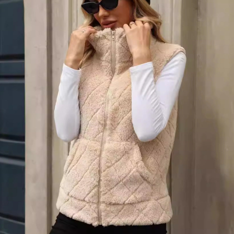 Diamond Lattice Plush Vest